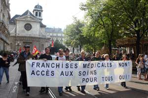 Manifestation contre les franchises médicales